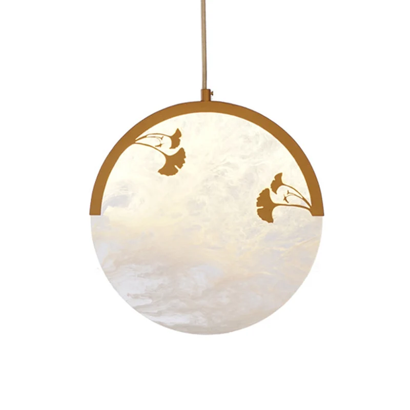 Bloem/blad acryl hangende hanglamp Klassieke 1-lichts woonkamer hanglamp goud Clearhalo