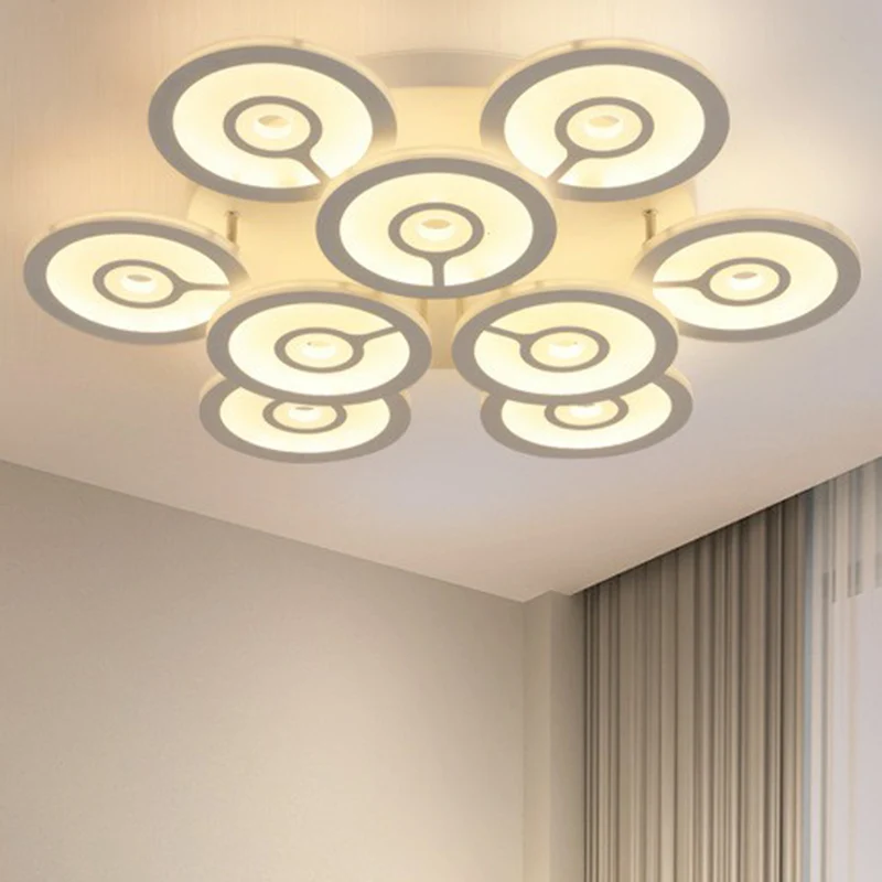 Bloemen LED semi-inbouwverlichting Moderne stijl acryl woonkamer plafondgemonteerd lichtarmatuur wit Clearhalo