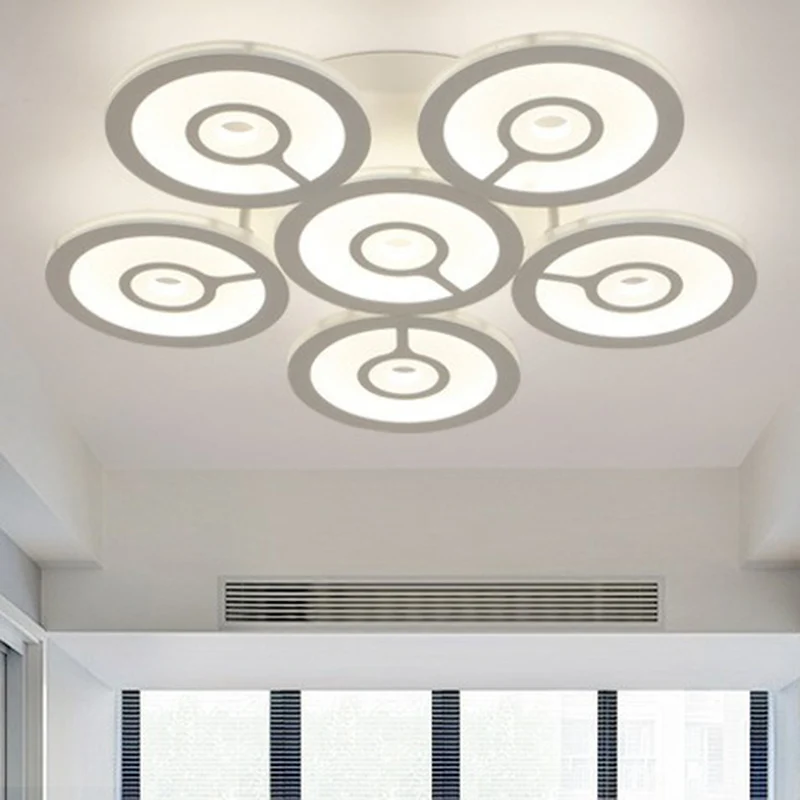 Bloemen LED semi-inbouwverlichting Moderne stijl acryl woonkamer plafondgemonteerd lichtarmatuur wit Clearhalo