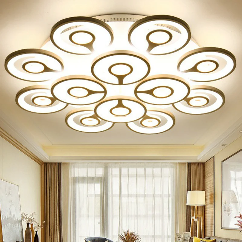 Bloemen LED semi-inbouwverlichting Moderne stijl acryl woonkamer plafondgemonteerd lichtarmatuur wit Clearhalo