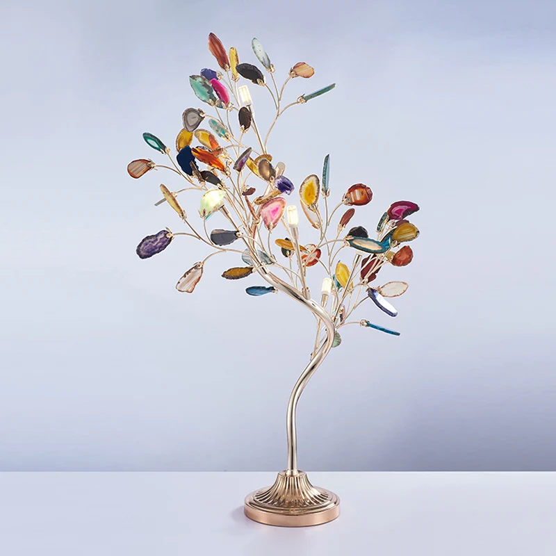 Bloemtakvormige acryltafelverlichting Hedendaagse LED-roségouden bureaulamp Clearhalo