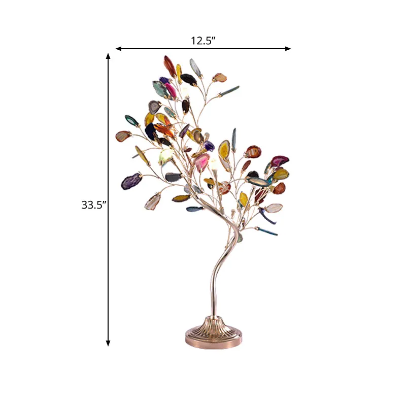 Bloemtakvormige acryltafelverlichting Hedendaagse LED-roségouden bureaulamp Clearhalo