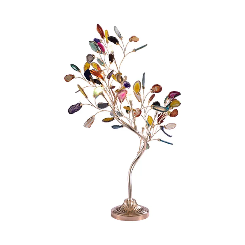 Bloemtakvormige acryltafelverlichting Hedendaagse LED-roségouden bureaulamp Clearhalo
