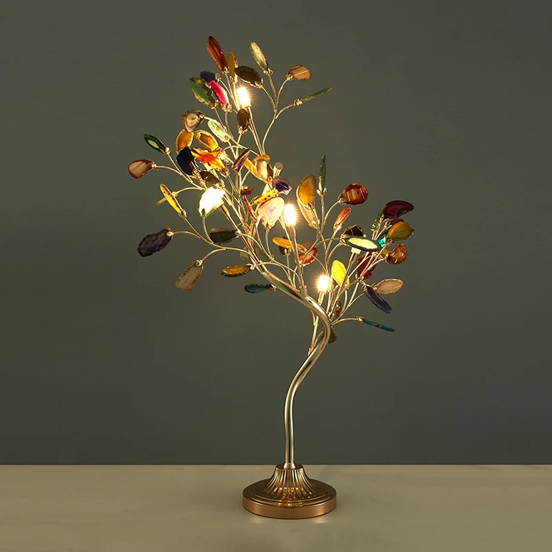 Bloemtakvormige acryltafelverlichting Hedendaagse LED-roségouden bureaulamp Clearhalo