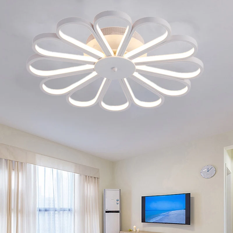 Bloemvorm semi-inbouwverlichting Hedendaagse acryl multi-lampen Witte led semi-inbouw plafondlamp wit/warm licht Clearhalo