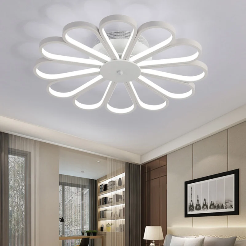 Bloemvorm semi-inbouwverlichting Hedendaagse acryl multi-lampen Witte led semi-inbouw plafondlamp wit/warm licht Clearhalo