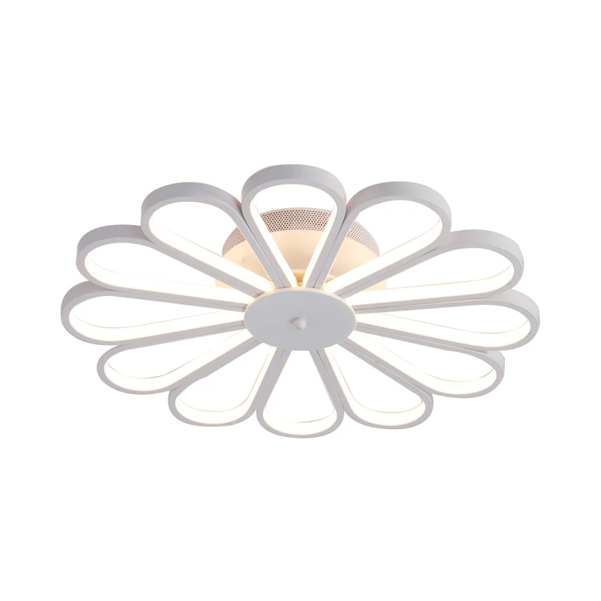 Bloemvorm semi-inbouwverlichting Hedendaagse acryl multi-lampen Witte led semi-inbouw plafondlamp wit/warm licht Clearhalo