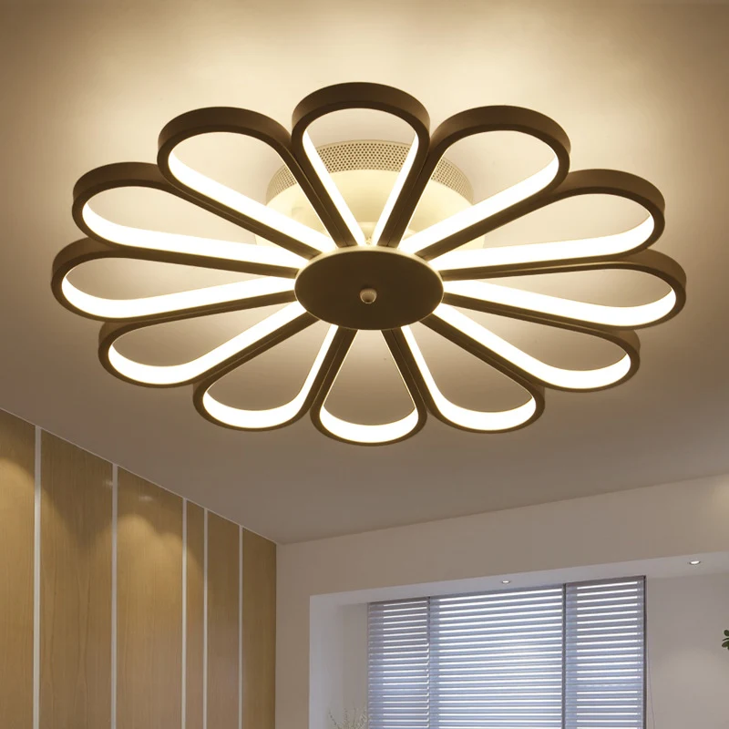 Bloemvorm semi-inbouwverlichting Hedendaagse acryl multi-lampen Witte led semi-inbouw plafondlamp wit/warm licht Clearhalo
