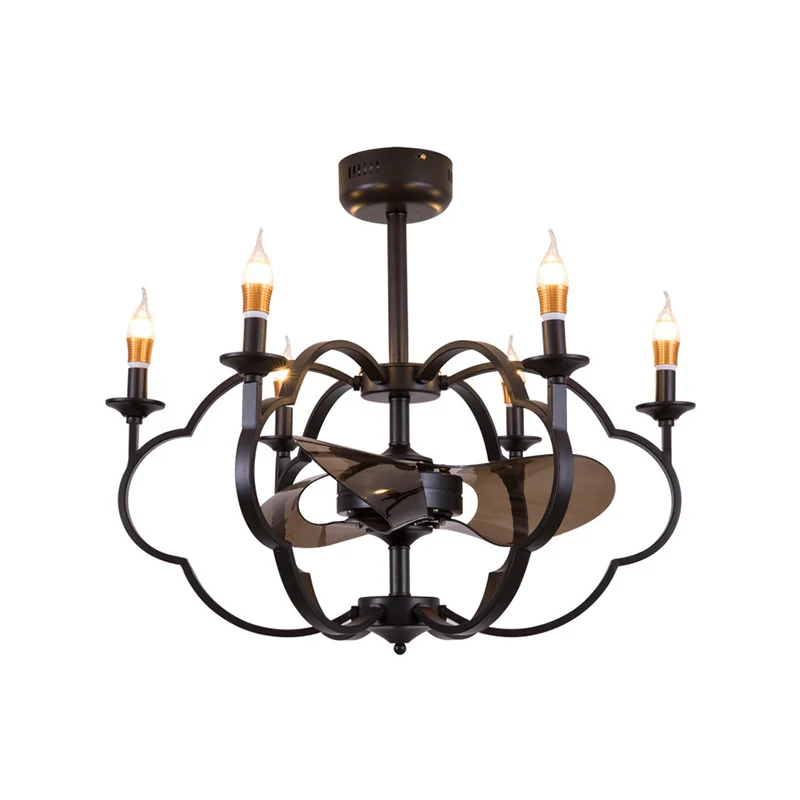 Blootgestelde lamp hanglamp traditionele stijl metaal 6 lampen eetkamer kroonluchter verlichting zwart Clearhalo