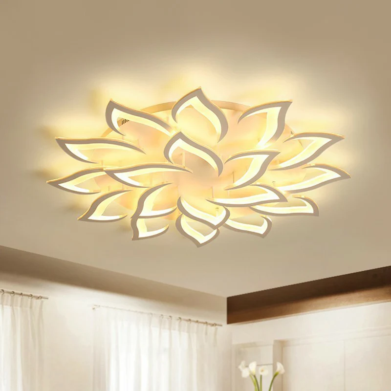 Blossom acryl inbouwlamp eigentijds wit LED semi-inbouw plafondlamp voor woonkamer Clearhalo