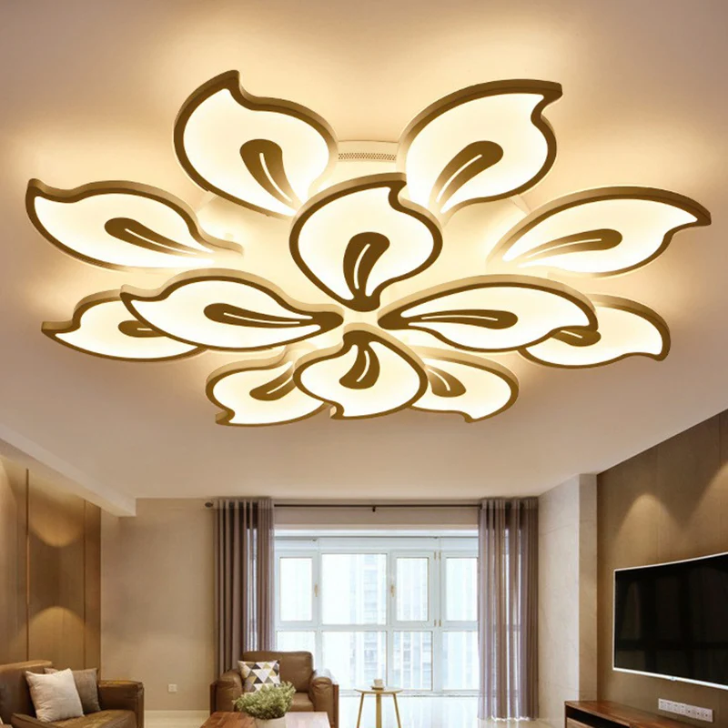 Blossom LED semi-inbouwverlichting Moderne stijl metallic wit plafondgemonteerd lichtarmatuur Clearhalo