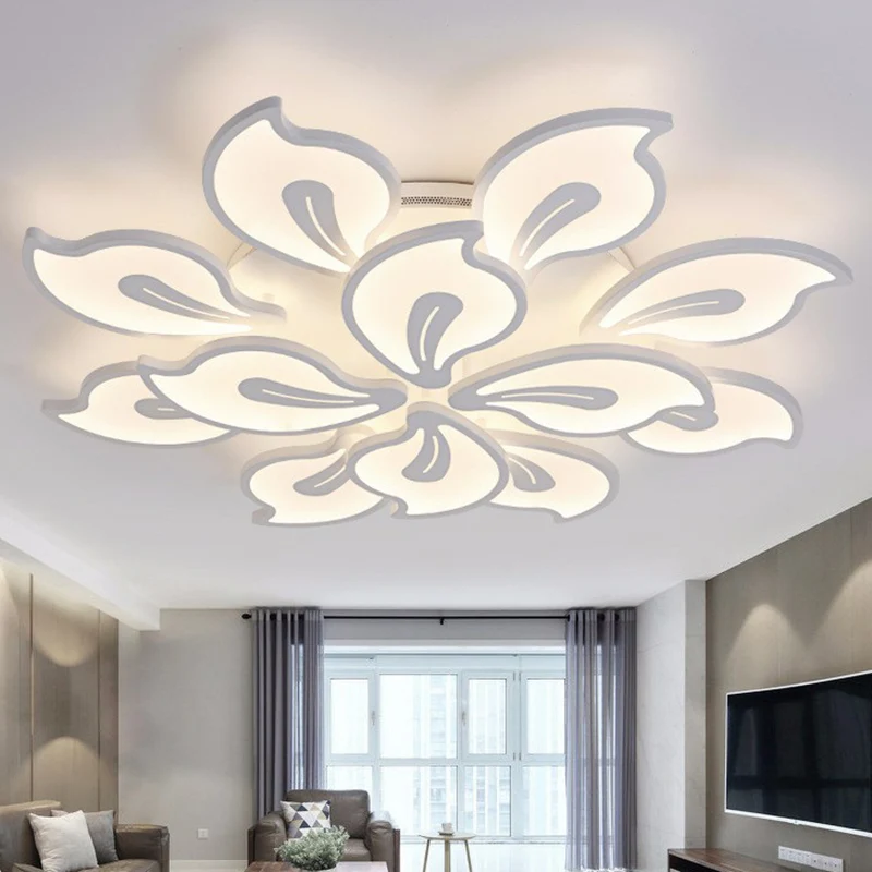 Blossom LED semi-inbouwverlichting Moderne stijl metallic wit plafondgemonteerd lichtarmatuur Clearhalo
