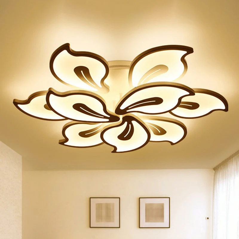 Blossom LED semi-inbouwverlichting Moderne stijl metallic wit plafondgemonteerd lichtarmatuur Clearhalo