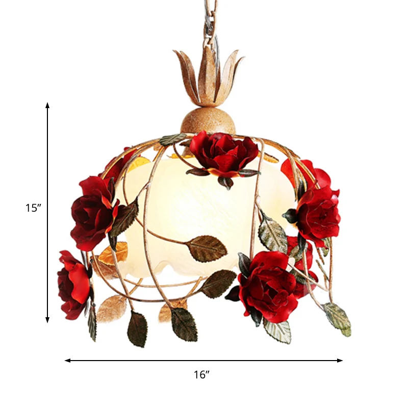 Blossom Wit Glazen Plafondlamp Koreaanse Tuin 1 Lamp Eetkamer Hanglamp, 12,5"/16" W Clearhalo