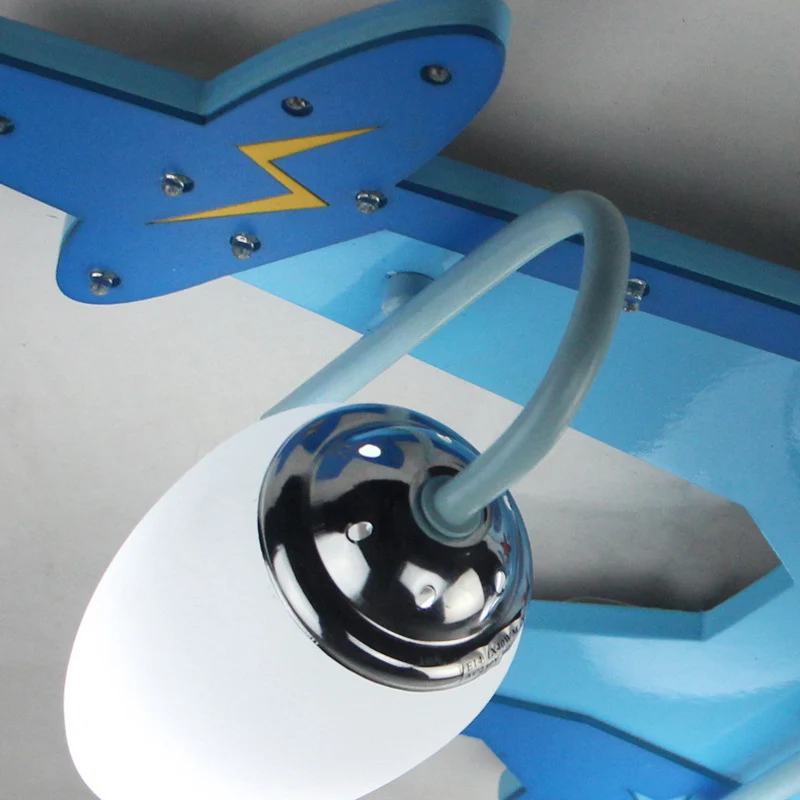 Blue Plane inbouwlamp Kid 3-lichts houten plafondlamp met ovale melkachtige glazen kap Clearhalo