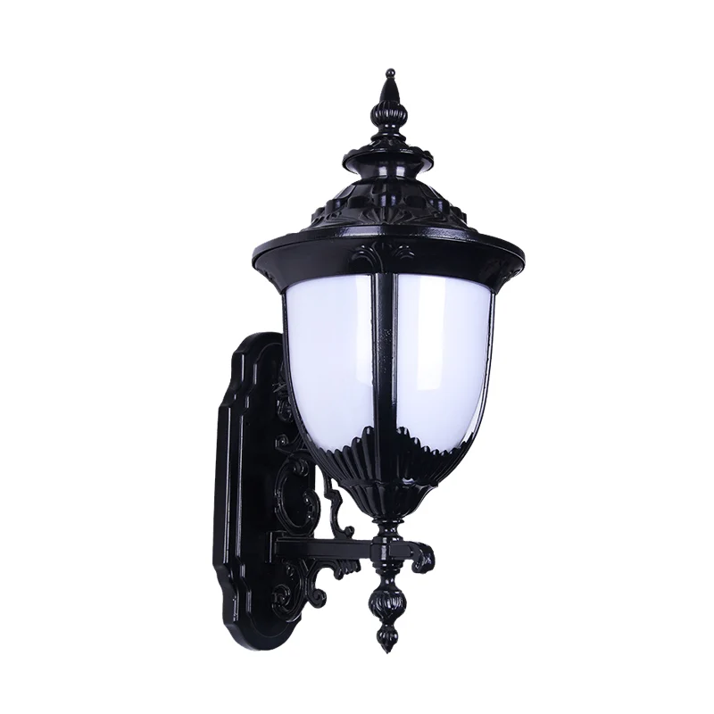 Boerderij Urn Wandmontage Verlichting 1 Lamp Melkachtige Plastic Wandlamp Schans Zwart voor Binnenplaats Clearhalo