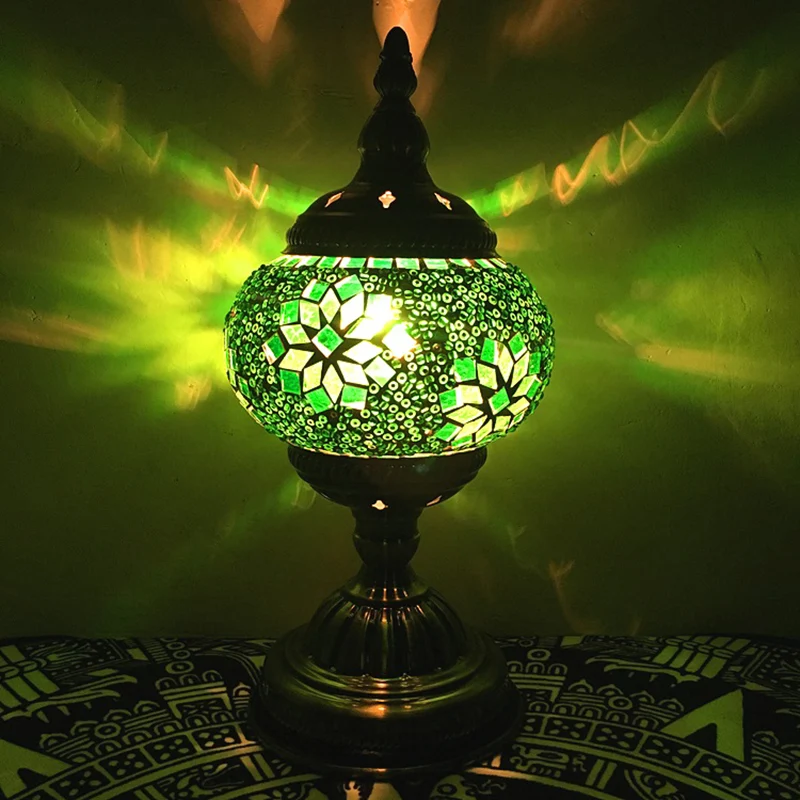 Bohemia Orb nachttafellamp enkel licht handgeslepen glazen nachtkastje verlichting wit/rood/hemelsblauw Clearhalo