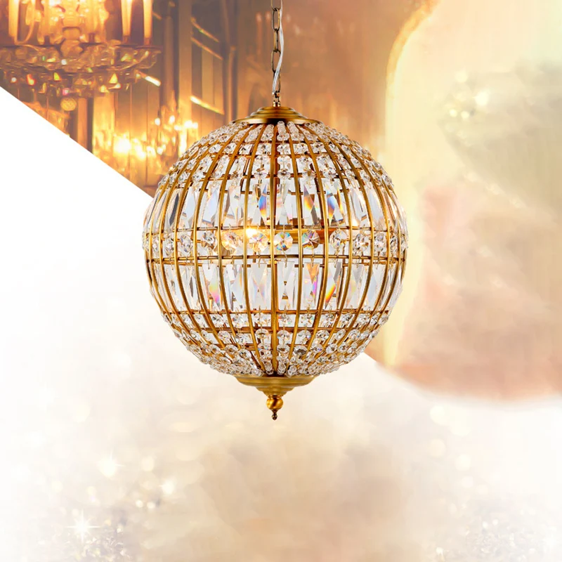 Bol eetkamer neerwaartse verlichting hanger klassieke heldere kristallen hangende kroonluchter Clearhalo
