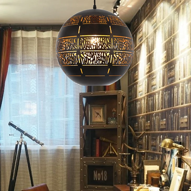 Bol-downverlichting Decoratieve 1-lamps metalen plafondophanglamp brons, 10"/12" breed Clearhalo