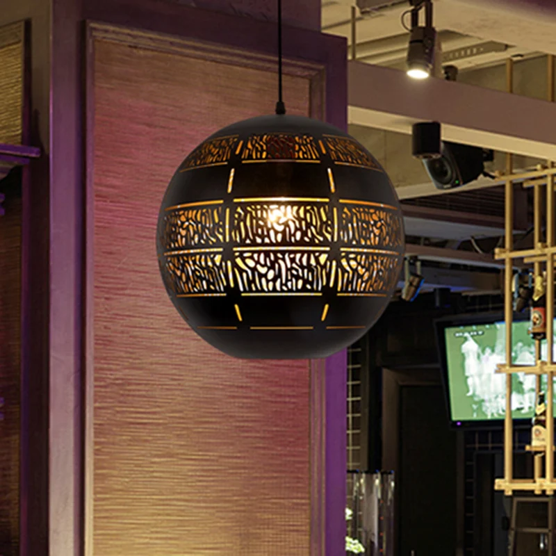 Bol-downverlichting Decoratieve 1-lamps metalen plafondophanglamp brons, 10"/12" breed Clearhalo