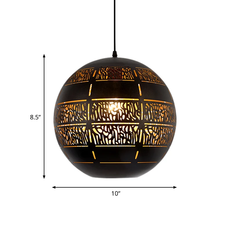 Bol-downverlichting Decoratieve 1-lamps metalen plafondophanglamp brons, 10"/12" breed Clearhalo
