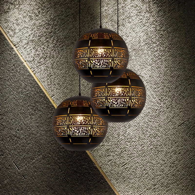 Bol-downverlichting Decoratieve 1-lamps metalen plafondophanglamp brons, 10"/12" breed Clearhalo