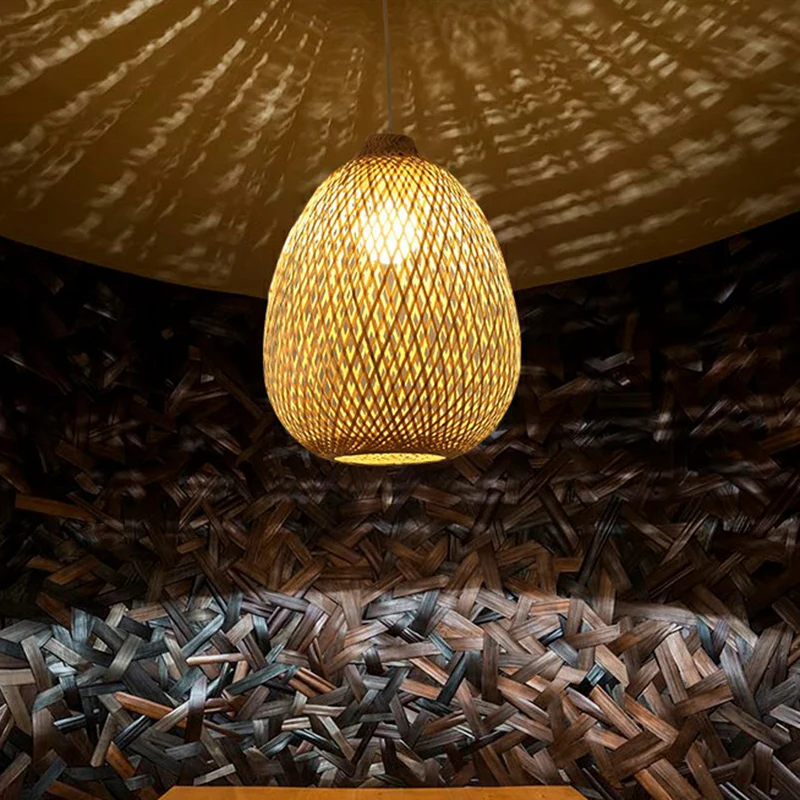 Bolvormig restaurant hanglamp bamboe enkele Azië hanglamp beige Clearhalo
