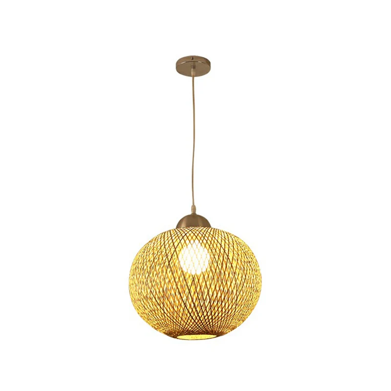 Bolvormig restaurant hanglamp bamboe enkele Azië hanglamp beige Clearhalo