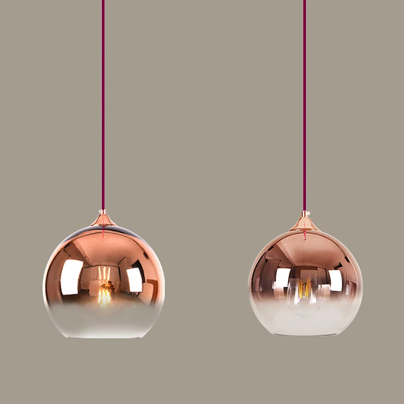 Bolvormige eetkamer hanglamp Ombre glas Scandinavische hanglamp met enkele lamp Clearhalo