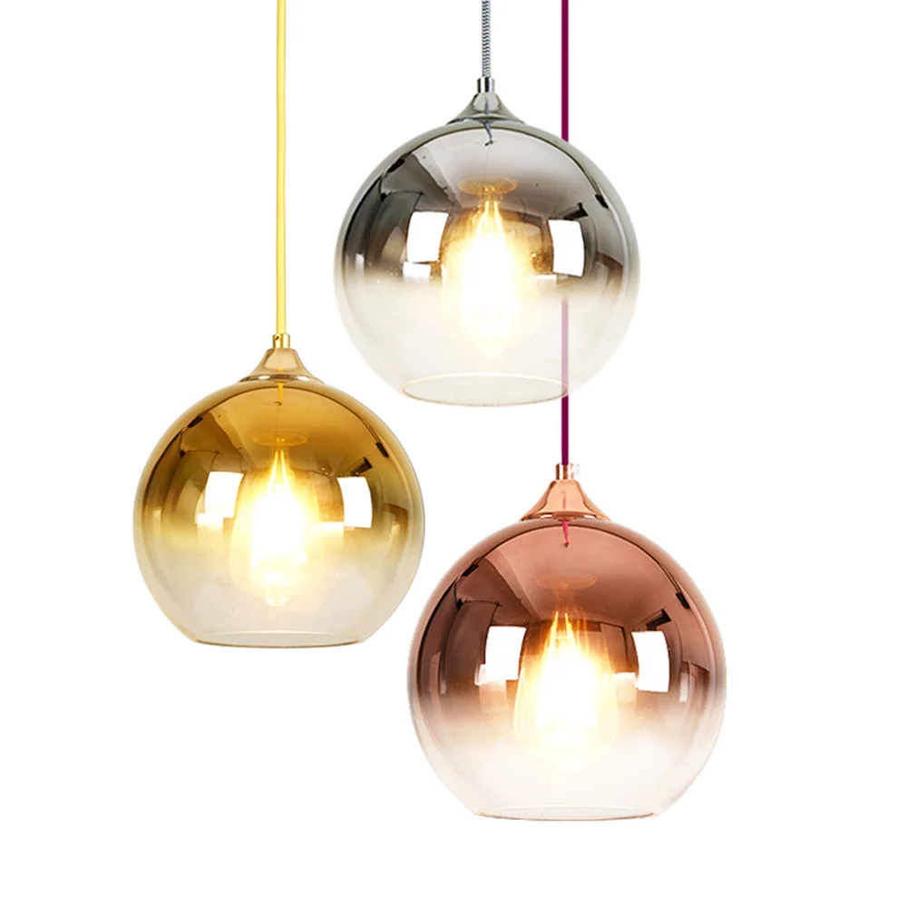 Bolvormige eetkamer hanglamp Ombre glas Scandinavische hanglamp met enkele lamp Clearhalo