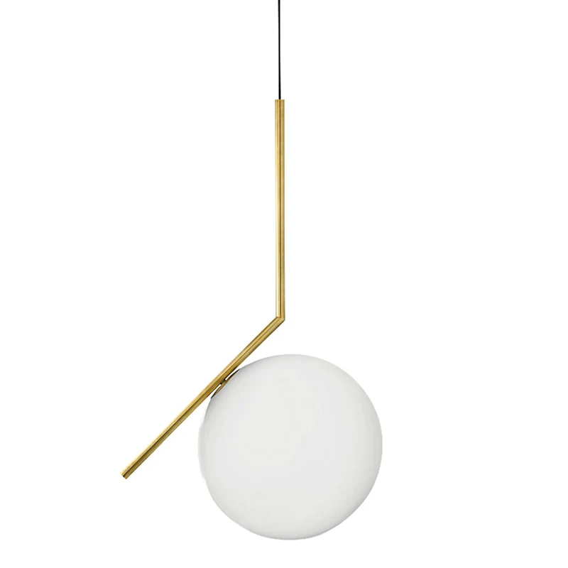 Bolvormige hanglamp voor plafond, moderne glazen slaapkamer, hanglamp wit Clearhalo