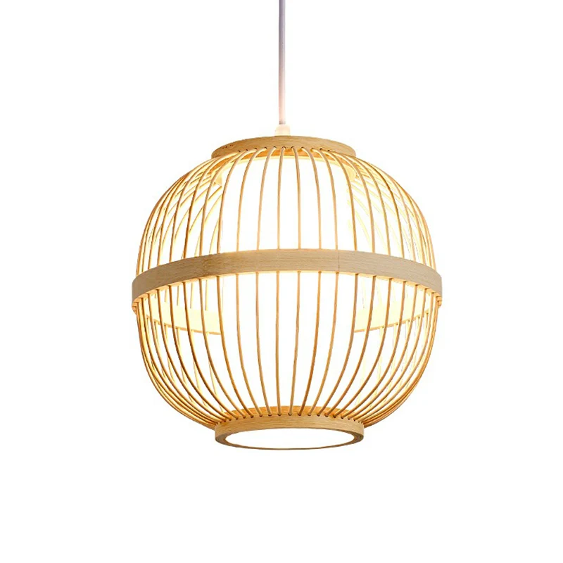 Bolvormige plafondlamp Asia Bamboo 1-lamp Tea Room hangende hanglamp hout Clearhalo