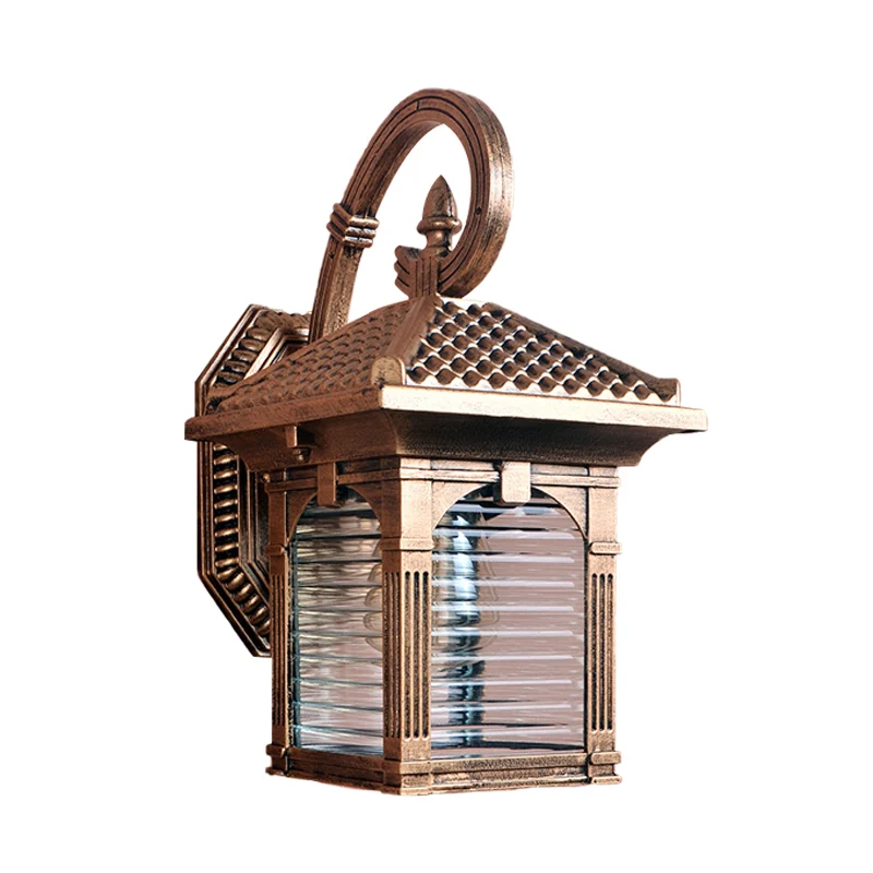 Boog Binnenplaats Wandlamp Boerderij Helder Geribbeld Glas 1 Lichte Messing Afwerking Wandmontage Lamp Clearhalo