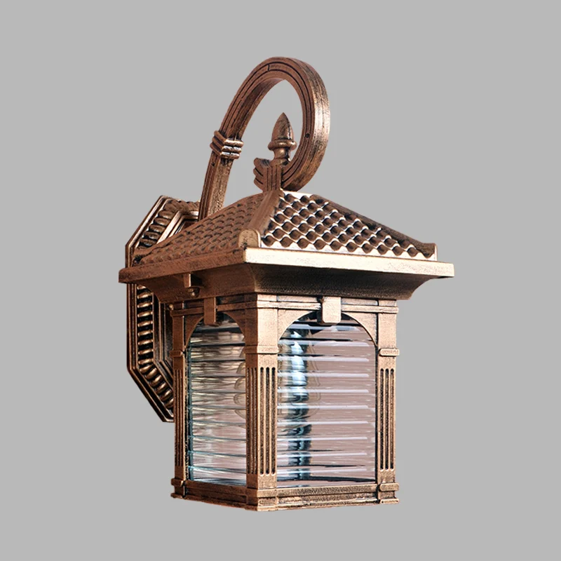 Boog Binnenplaats Wandlamp Boerderij Helder Geribbeld Glas 1 Lichte Messing Afwerking Wandmontage Lamp Clearhalo