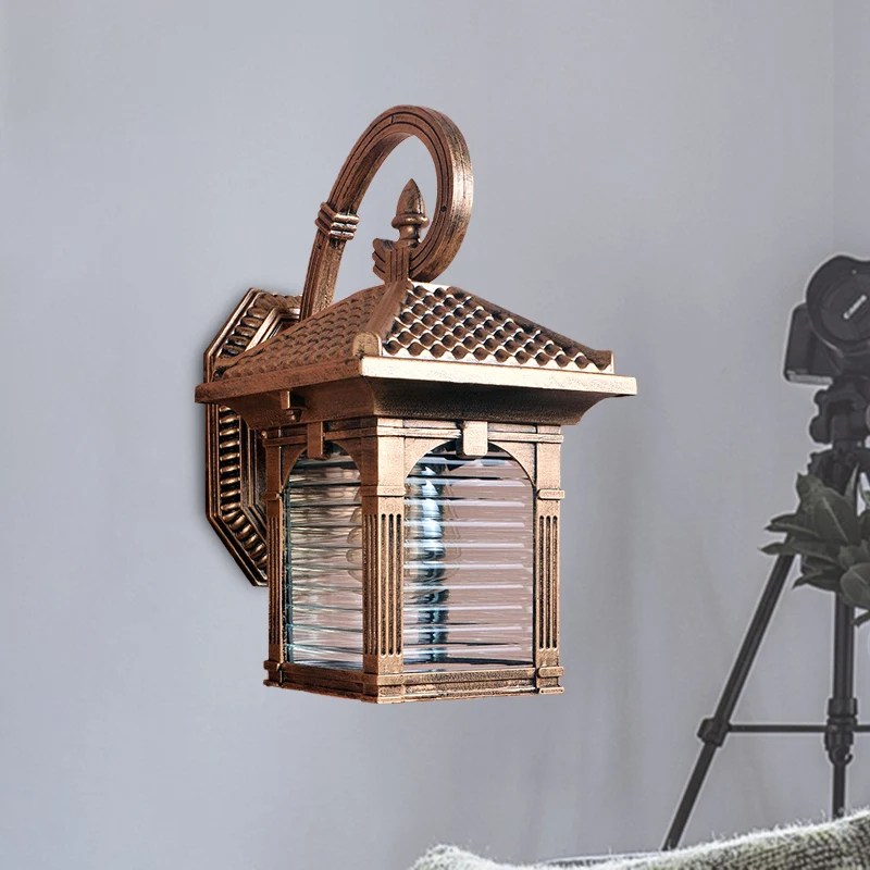 Boog Binnenplaats Wandlamp Boerderij Helder Geribbeld Glas 1 Lichte Messing Afwerking Wandmontage Lamp Clearhalo