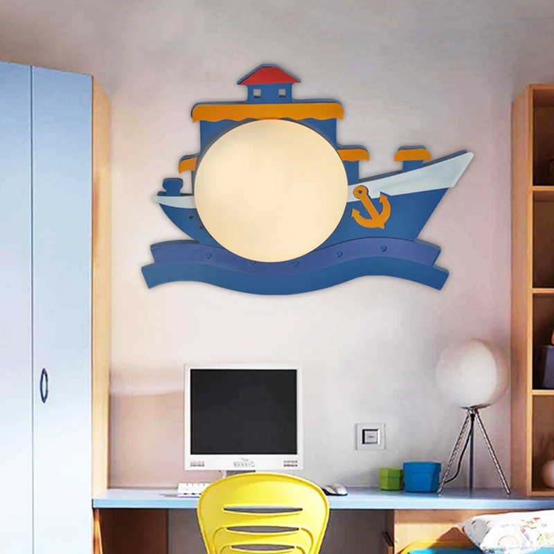 Bootvorm kinderkamer schansverlichting LED cartoon wandlamp Clearhalo