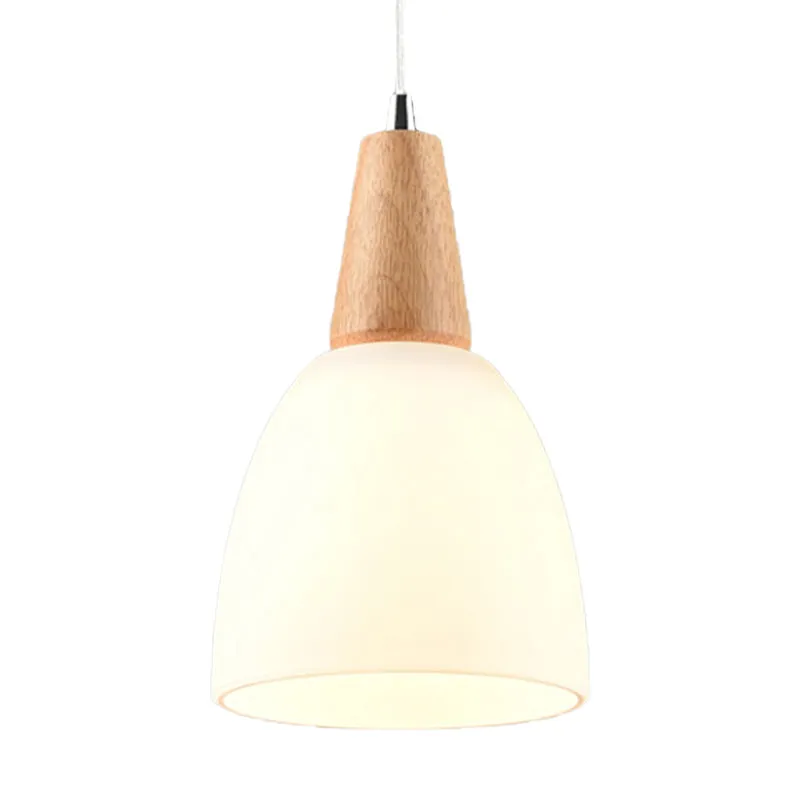 Bowl Drop hanglamp Scandinavisch mat wit glas 1/2/3-kops beige hanglampset voor eetkamer Clearhalo