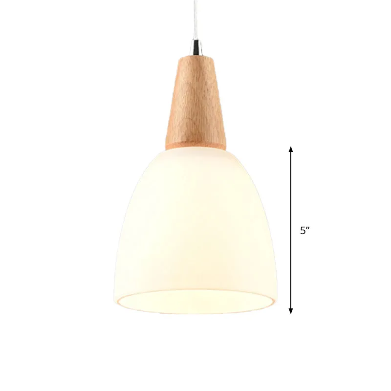 Bowl Drop hanglamp Scandinavisch mat wit glas 1/2/3-kops beige hanglampset voor eetkamer Clearhalo