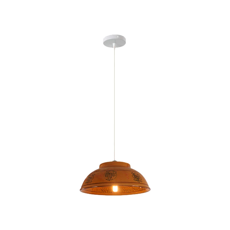 Bowl Keramiek Hanglamp Enkelvoudige antieke hanglamp voor gang Clearhalo
