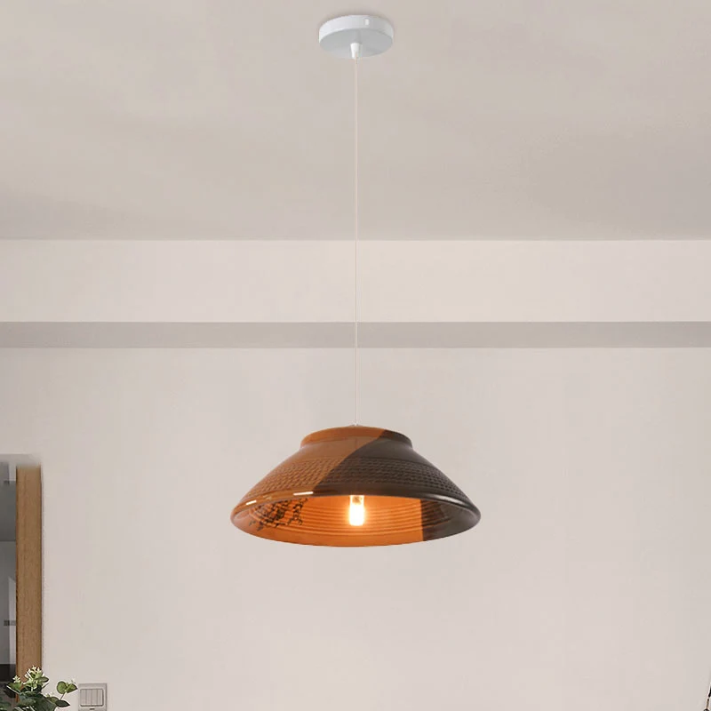Bowl Keramiek Hanglamp Enkelvoudige antieke hanglamp voor gang Clearhalo