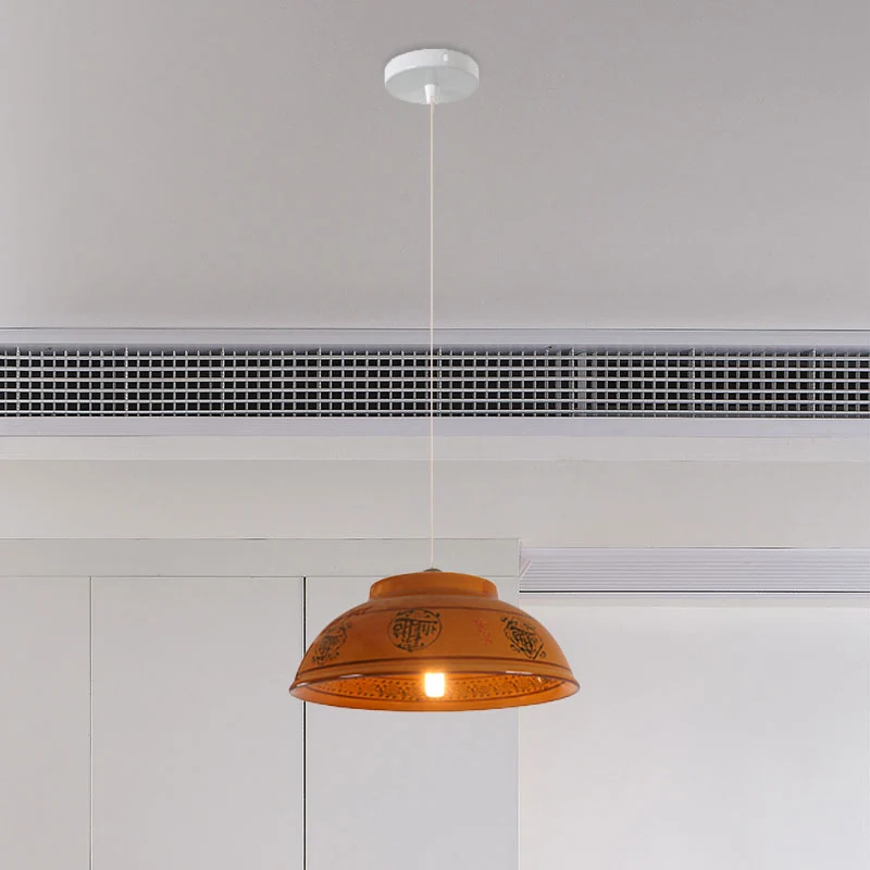 Bowl Keramiek Hanglamp Enkelvoudige antieke hanglamp voor gang Clearhalo