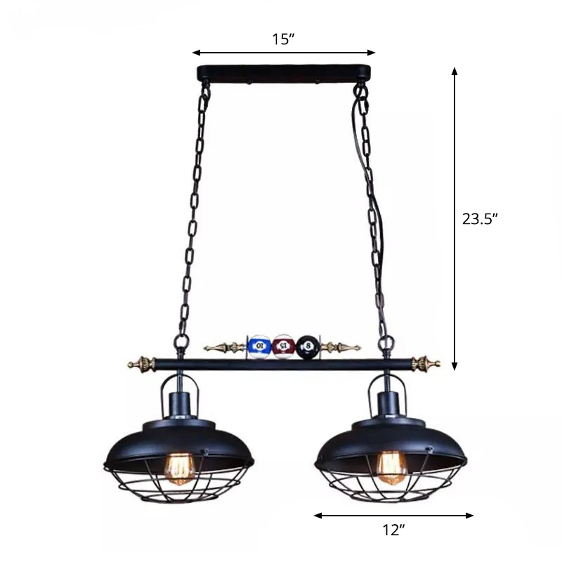 Bowl Shade Biljart Licht Industrieel Stijl Metalen Eiland Lichtpunt voor Restaurant Clearhalo