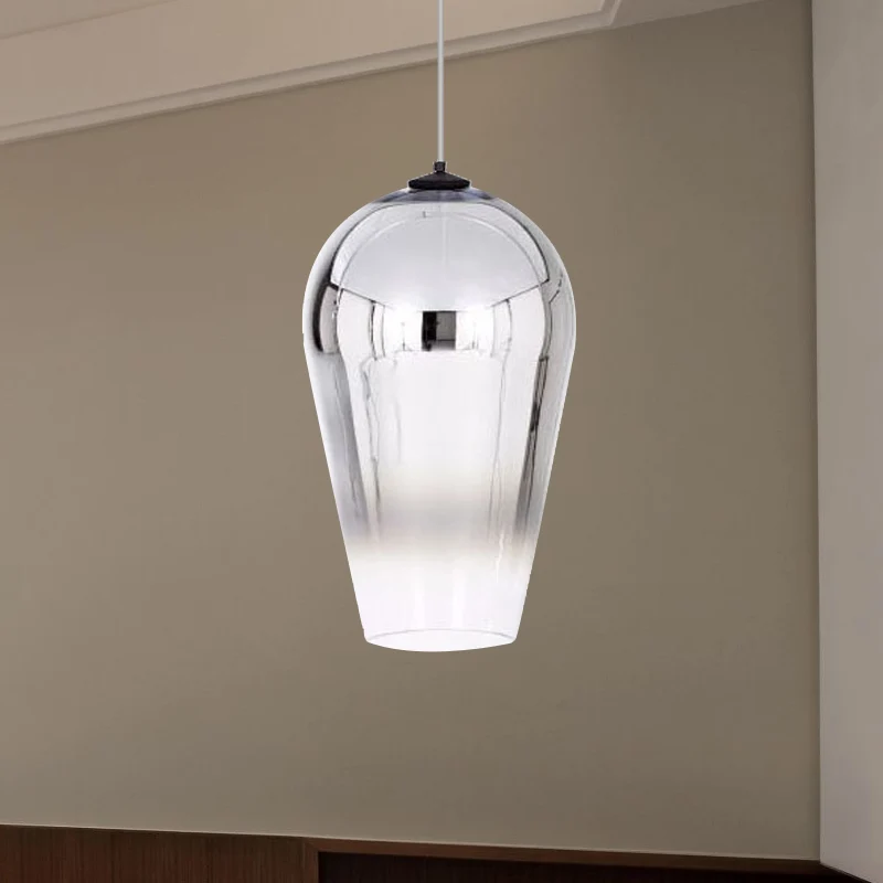 7"/8" brede kanon hanglamp modern glas 1 licht chroom/goud/rosé goud hanglamp Clearhalo