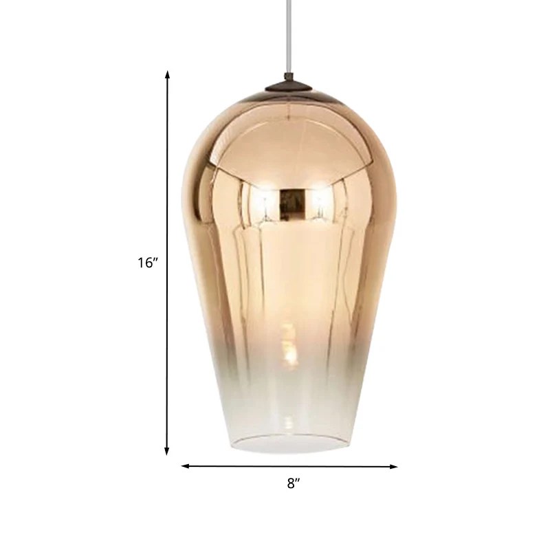 7"/8" brede kanon hanglamp modern glas 1 licht chroom/goud/rosé goud hanglamp Clearhalo
