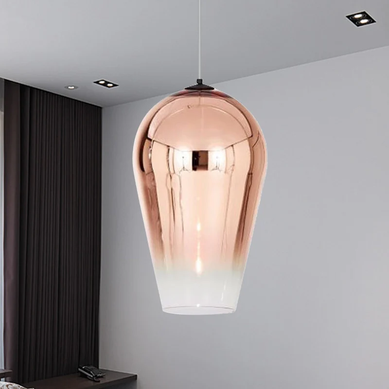 7"/8" brede kanon hanglamp modern glas 1 licht chroom/goud/rosé goud hanglamp Clearhalo