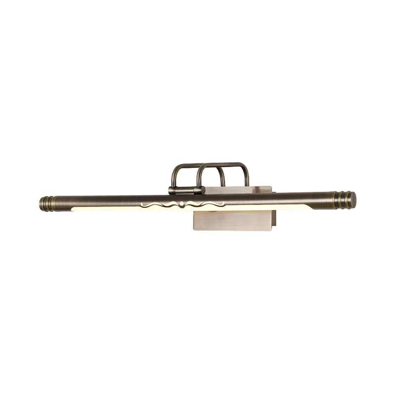Brons/messing LED-ijdelheidslamp Klassieke metalen buis-sconce-lamp wit/warm licht, 21"/26"/29" W Clearhalo