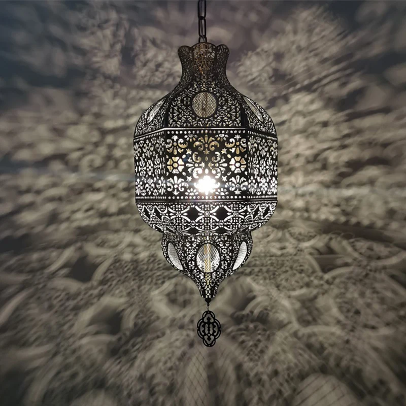 Bronze Etch plafond hanglamp Art Deco metaal 3-lamps woonkamer kroonluchterverlichting Clearhalo