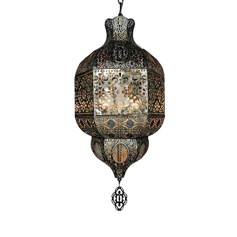 Bronze Etch plafond hanglamp Art Deco metaal 3-lamps woonkamer kroonluchterverlichting Clearhalo