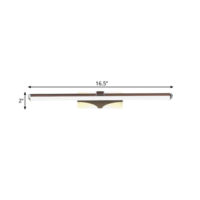 Bruin langwerpig ijdelheidslichtarmatuur Klassieke metalen LED-badkamerlamp wit/warm licht, 16,5"/23" breed Clearhalo