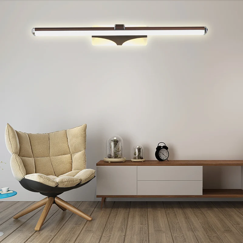 Bruin langwerpig ijdelheidslichtarmatuur Klassieke metalen LED-badkamerlamp wit/warm licht, 16,5"/23" breed Clearhalo